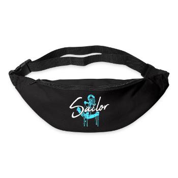 marin ancre graffiti chute voile texte disant - Sac banane - noir - Devant