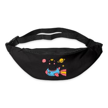 Chat dans l’espace - Sac banane - noir - Devant