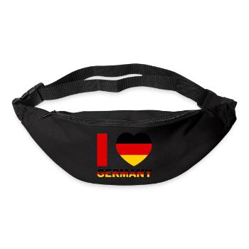 J’aime le design du drapeau de l’Allemagne - Sac banane - noir - Devant