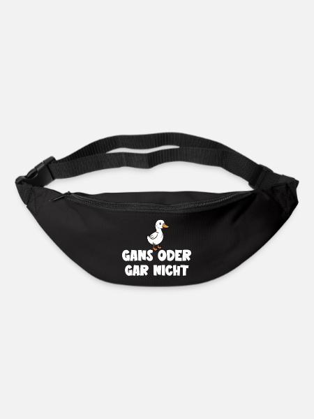 Ganz oder gar nicht ein lustiges Gans Spruch - Gürteltasche - Schwarz