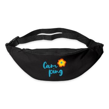 Camping Fleur Camper Fan Vacances Van Life Été - Sac banane - noir - Devant