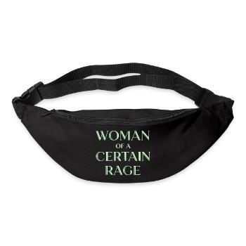 Femme puissante avec autocollants imprimés Attitude - Sac banane - noir - Devant