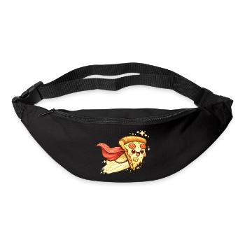Héros pizza avec cape - Sac banane - noir - Devant