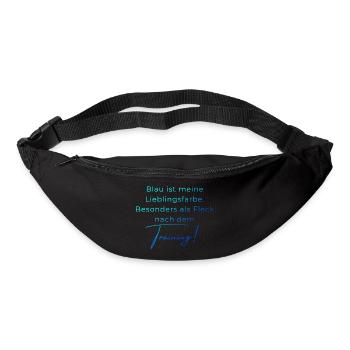 Voltigieren Training: Lustiger Volti Spruch - Gürteltasche - Schwarz - Vorne