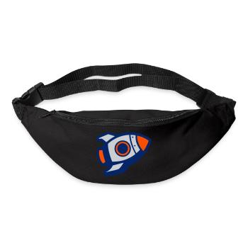Launching Rocket Silhouette - Bum bag - black - Front