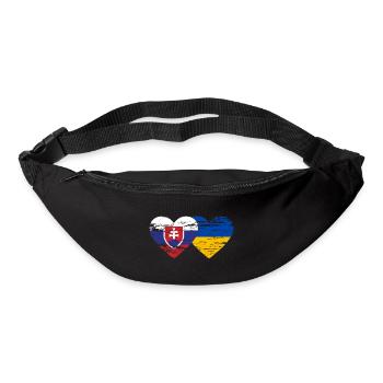 Slowakei Ukraine Flagge Herz used - Gürteltasche - Schwarz - Vorne