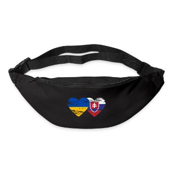 Ukraine Slowakei Flagge Herz used - Gürteltasche - Schwarz - Vorne