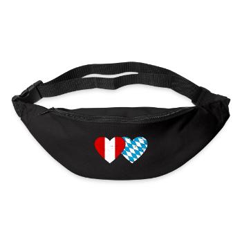 Pérou Bavière drapeau coeur utilisé - Sac banane - noir - Devant