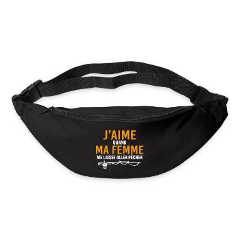 j'aime quand ma femme me laisse aller pêcher - Sac banane - noir - Devant