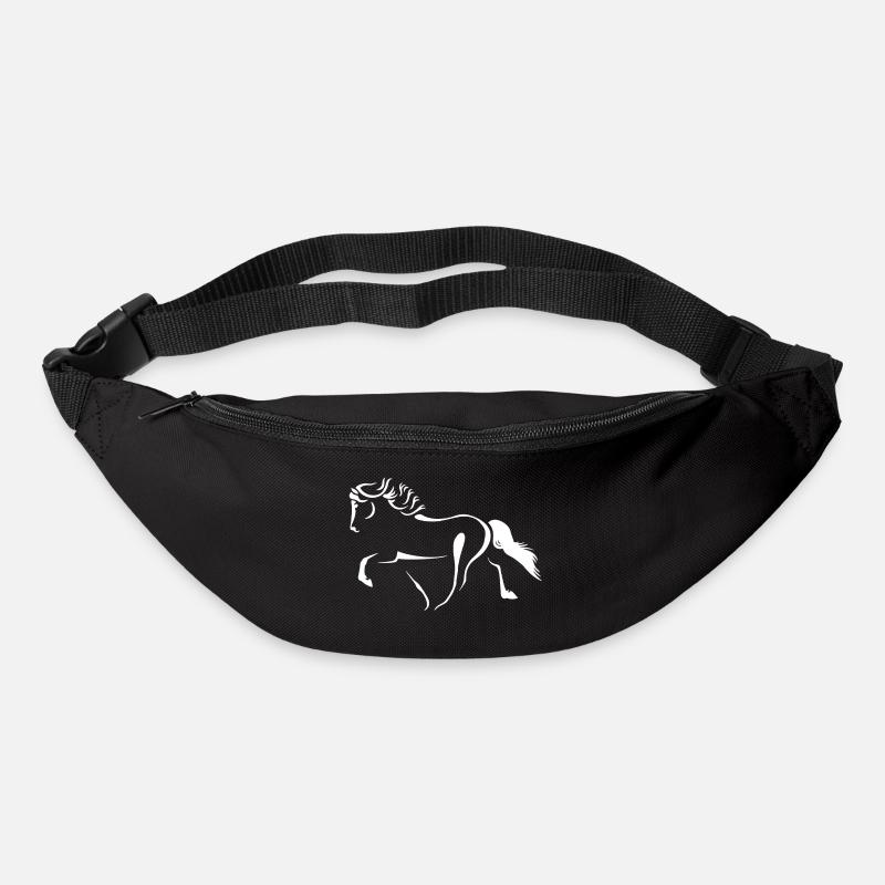 Chevaux de course Silhouette Töltender Tölter - Sac banane - noir