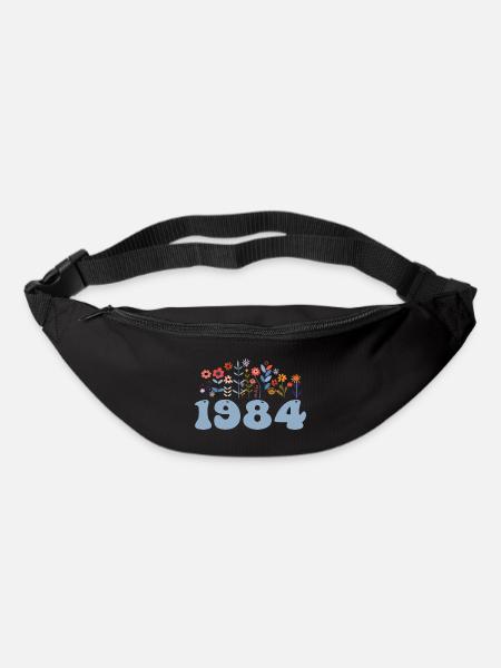 1984 Blumenmuster 1984 Blumen-thema Blumen 1984 - Gürteltasche - Schwarz