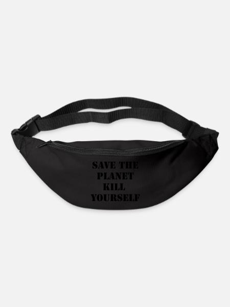 save the planet kill yourself - Bum bag - black