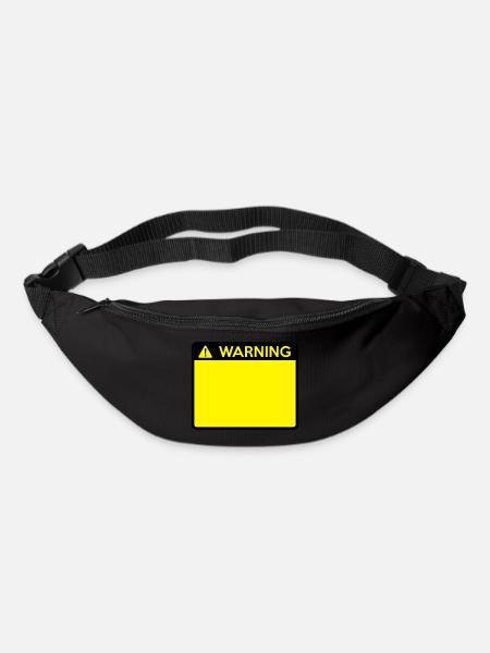 Warning Sign (2 colour) - Bum bag - black