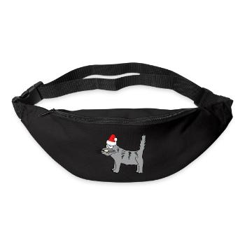 Christmas | Merry Christmas | Cat tomcat meow - Bum bag - black - Front