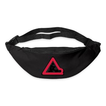 panneau routier deforme position amour - Sac banane - noir - Devant