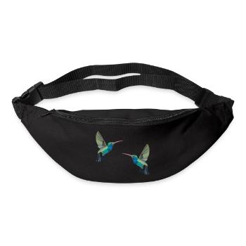 Colibri oiseau oiseaux polygone perruche cadeau - Sac banane - noir - Devant
