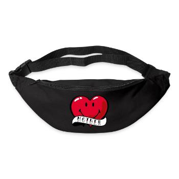 Smiley Mother Heart - Sac banane - noir - Devant