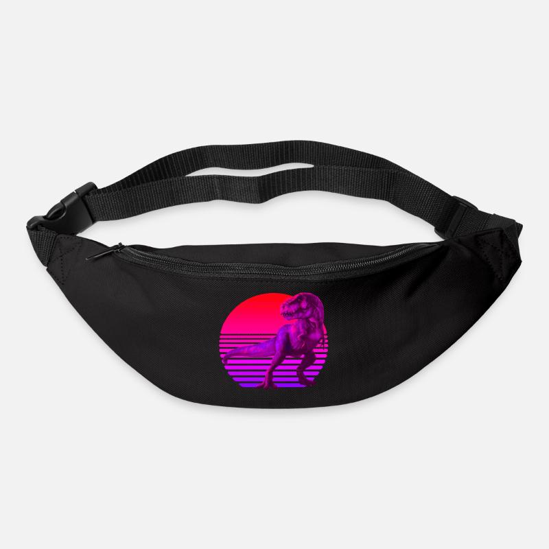 Retrowave Sonnenuntergang mit TRex - Gürteltasche - Schwarz