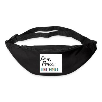 Love, peace, techno - Bum bag - black - Front