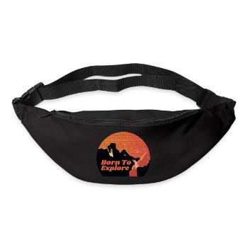 Born To Explore, escalade, sports de plein air, plein air - Sac banane - noir - Devant