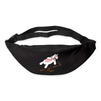 Betrunkenes Einhorn - Gürteltasche - Schwarz - Vorne