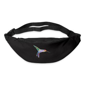 Oiseau coloré - Sac banane - noir - Devant