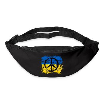 Ukraine Shirt mit Flagge und Peace Zeichen - Gürteltasche - Schwarz - Vorne