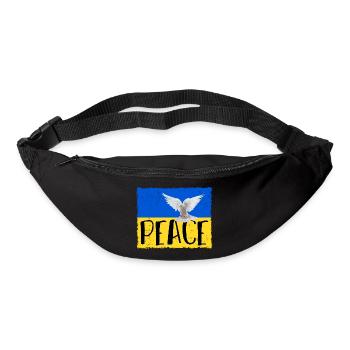 Ukraine Drapeau Armoiries Paix Paix. Contre la guerre ! - Sac banane - noir - Devant