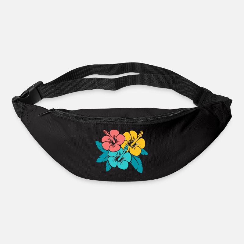 Blumenstrauß Hibiskusblüten, Illustration oberedel - Gürteltasche - Schwarz