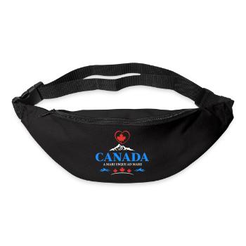 Kanada Vancouver Montreal Toronto Maple Leaf Herz - Gürteltasche - Schwarz - Vorne