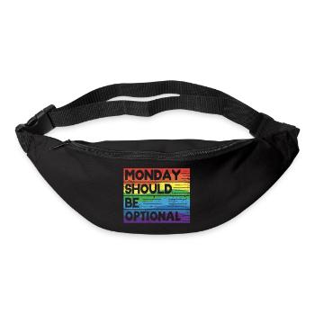Monday should be optional Vintage Regenbogen - Gürteltasche - Schwarz - Vorne