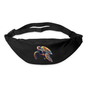 Sea turtle in bright colors turtle - Bum bag - black - Front