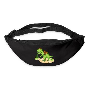 Cowboy T-Rex avec petit chapeau et selle - Sac banane - noir - Devant
