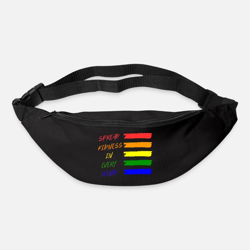 Bunte Friedensbotschaft T-Shirt - Gürteltasche - Schwarz