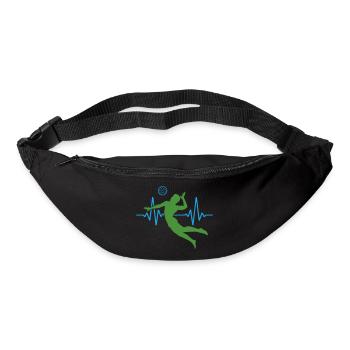 ECG de volleyball battement de cœur | Couleurs changeantes - Sac banane - noir - Devant