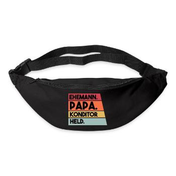 Ehemann Papa Konditor Held - Gürteltasche - Schwarz - Vorne