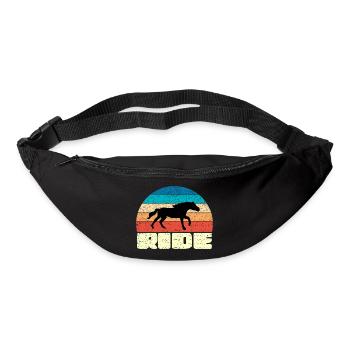 Vintage Sunset with Black Horse - Bum bag - black - Front