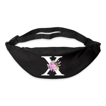 Purple floral x letter - Bum bag - black - Front