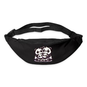 Panda Family Mother And Father With Two Children - Bum bag - black - Front