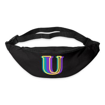 Multicolored letter u - Bum bag - black - Front