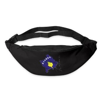 Kosovo Flag in Kosovo Map XK - Bum bag - black - Front