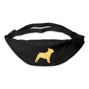 Mops Gold Hund Tierliebe deluxe Gassi Wauwau Wuff - Gürteltasche - Schwarz - Vorne