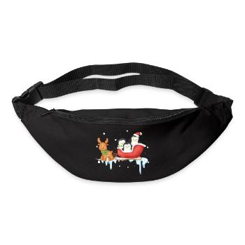 Pinguinschlittenfahrt im Winter Wonderland - Gürteltasche - Schwarz - Vorne