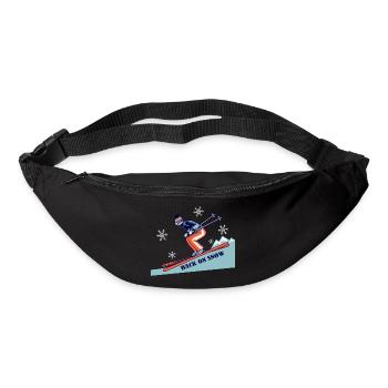Retour sur neige : ski rétro - Sac banane - noir - Devant