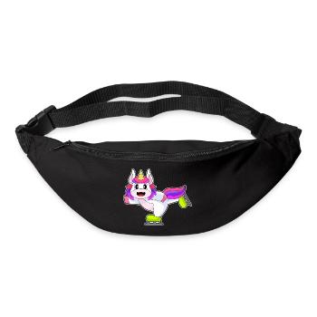 Einhorn Eislaufen Schlittschuhe Wintersport - Bum bag - black - Front