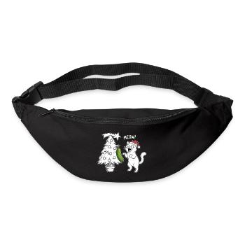 Katziger Weihnachtsspaß mit Gurke - Gürteltasche - Schwarz - Vorne