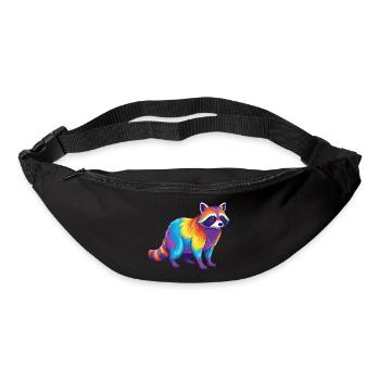 Colorful Raccoon Rainbow Pop Art Watercolor - Bum bag - black - Front