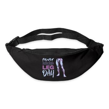 Never Skid Leg Day Graphic - Bum bag - black - Front