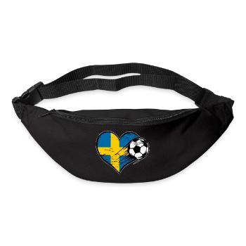 Schweden Flagge Fußball mit Herz - Gürteltasche - Schwarz - Vorne