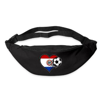 Paraguay Flagge Fußball mit Herz - Gürteltasche - Schwarz - Vorne